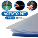 3 Chapas Acetato Transparente Cilindro 62x120 Cm Com 0,40 Mm