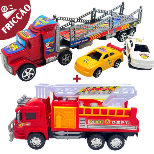 Kit Brinquedo Caminhão Bombeiro Fire Rescue - Chic Outlet