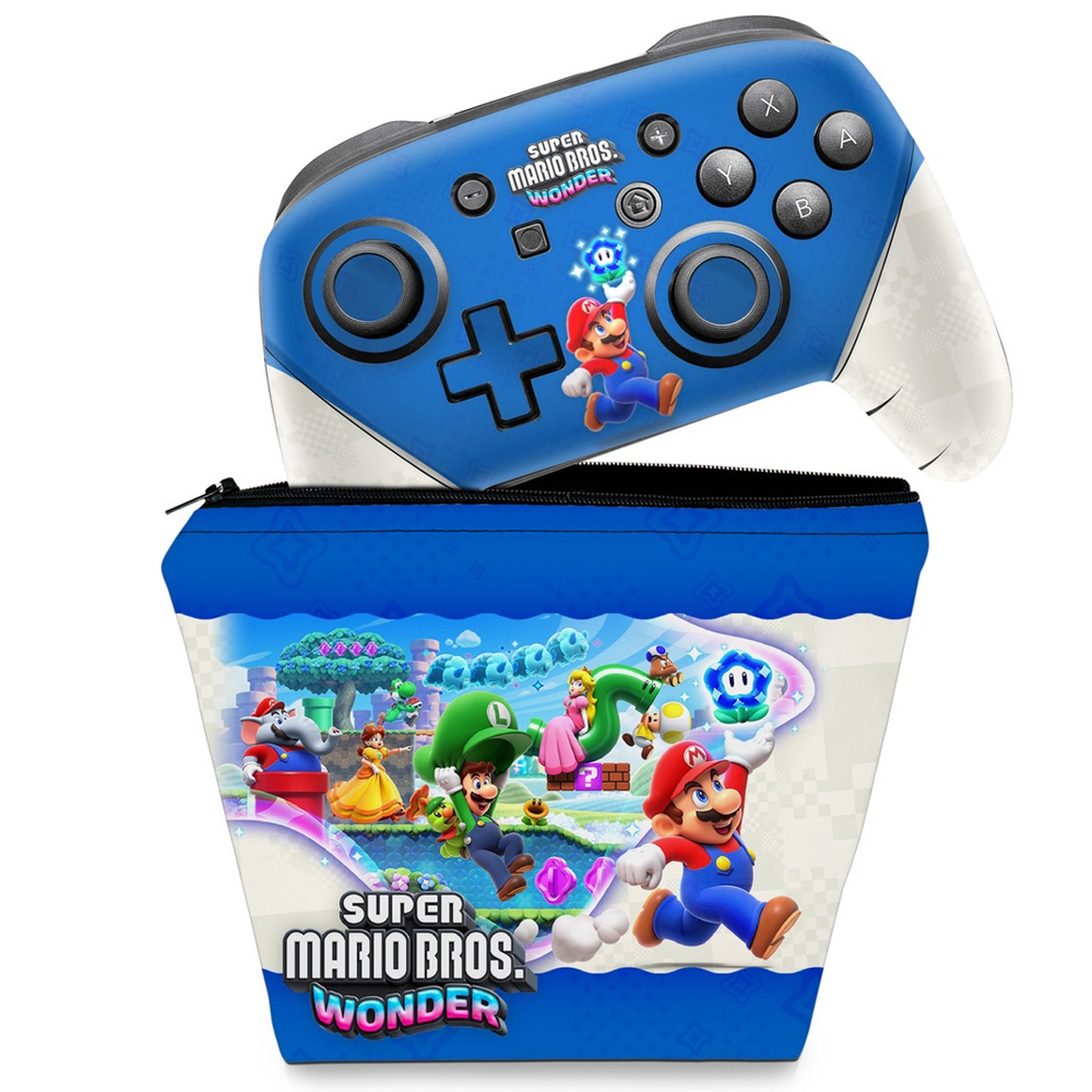 Capa Case e Skin Compatível PS4 Controle - Super Mario Bros - Pop