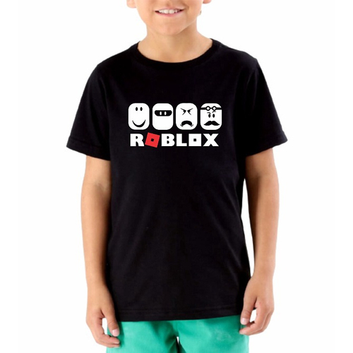 Camisa Infantil Camiseta Turma Roblox Personagens Geek