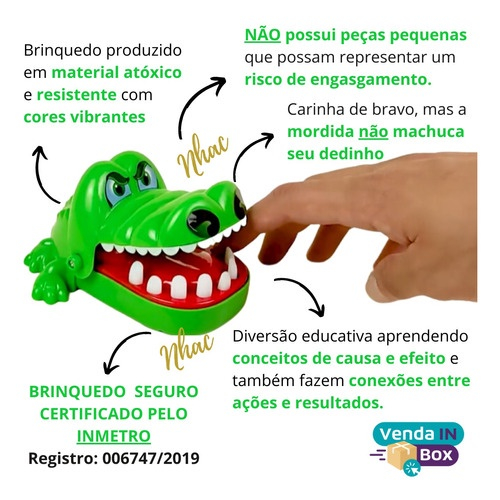 Jogo Infantil Brinquedo Dentista Jacaré Morde Dedo Desafio Crocodilo em  Promoção na Americanas