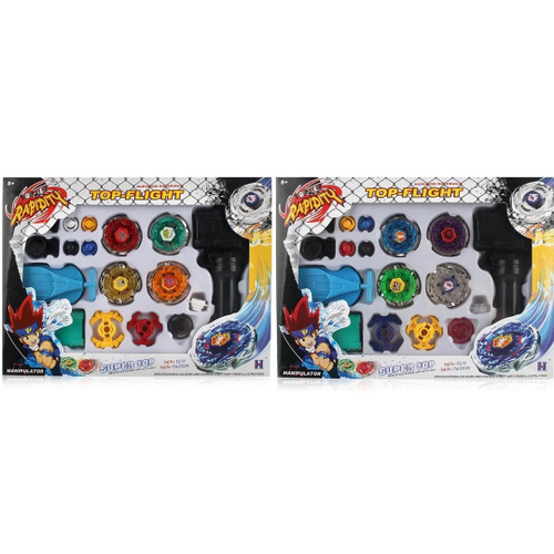 Kit 4 Beyblade Metal Led Pião Tornado Com Arena 2 Lançador