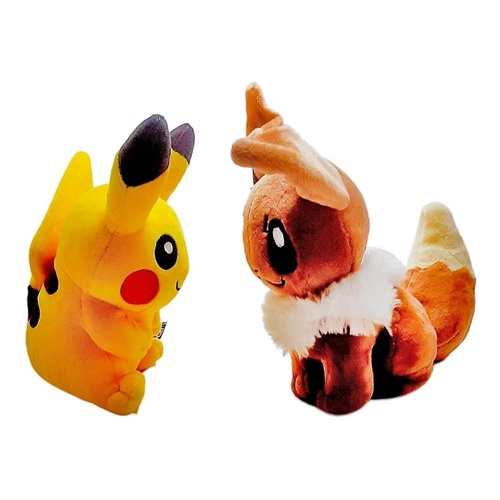 Pikachu E Eevee - Pelúcia Pokemon Pronta Entrega