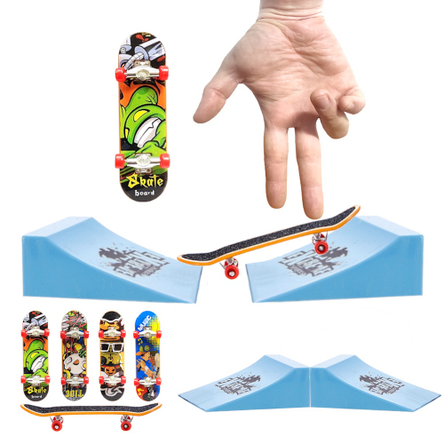 Kit Pista Skate Half Radical com Skatinho + 1 skate de Dedo