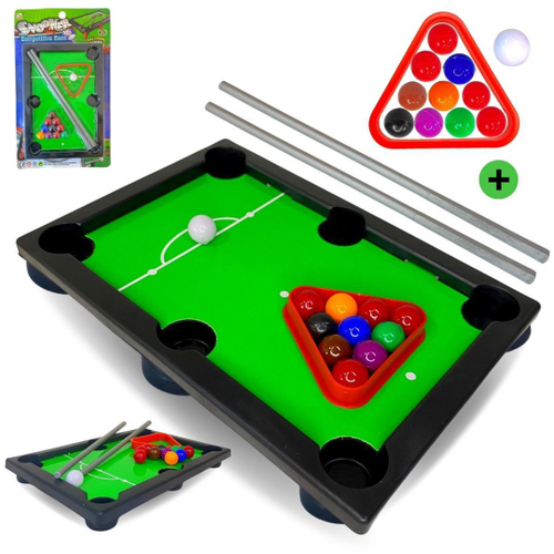 Brinquedo Jogo Bilhar Mesa De Sinuca Mini Snooker Completo P/ Dia das  Crianças