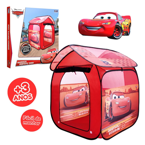 Barraca Infantil Portátil Casa Disney Pixar Carros Relâmpago MCQueen- ZIPPY  TOYS