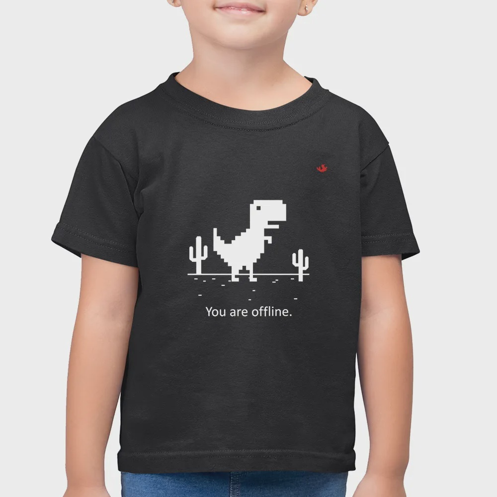 Camiseta Infantil Jogo Dinossauro Google 100% Algodão