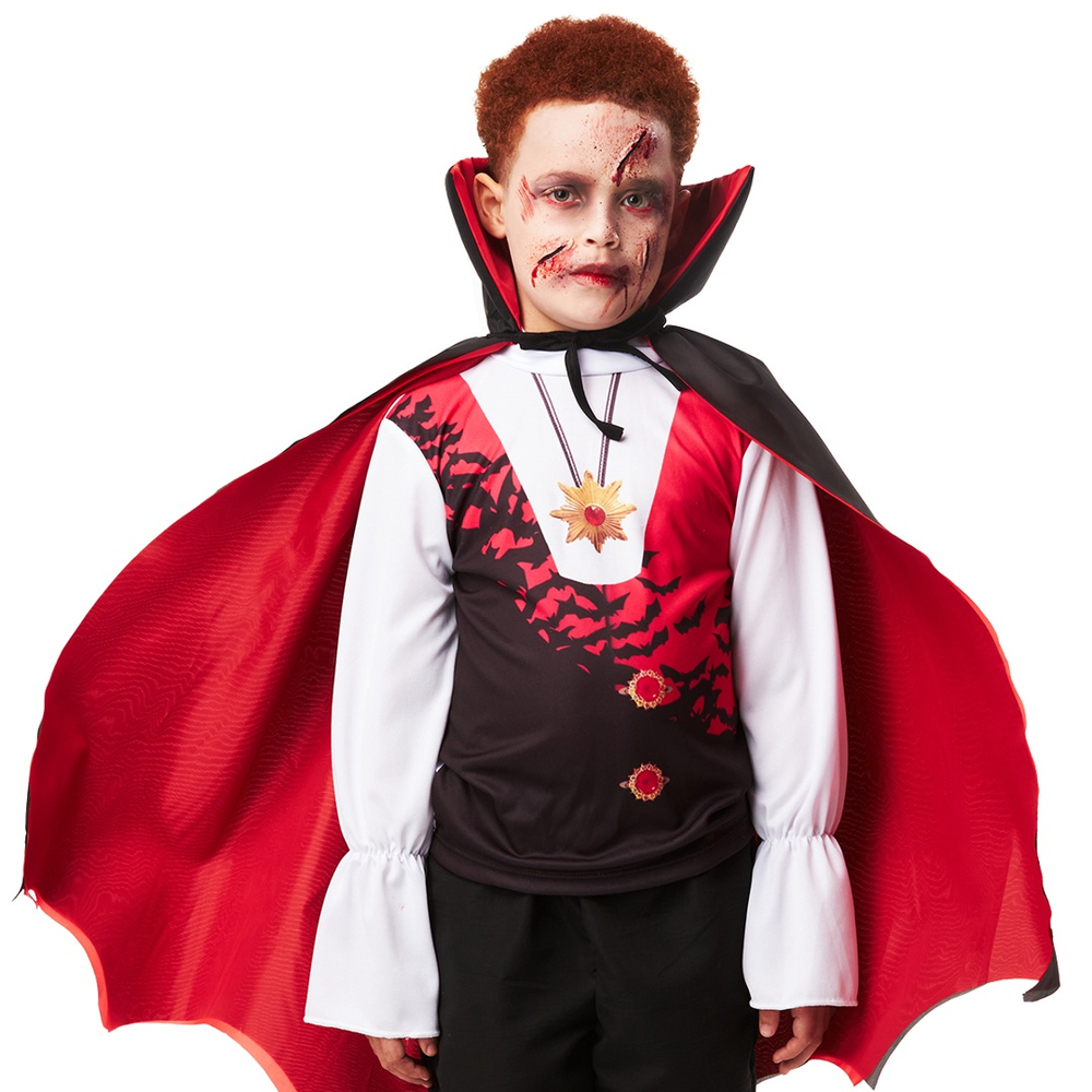 Fantasia Drácula Vampiro Halloween Infantil Barato + Capa