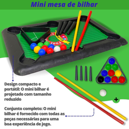 Jogo de bilhar em miniatura, simulação divertida decorativa, mini mesa de  sinuca interativa durável para mais de 5 anos para casa : :  Brinquedos e Jogos