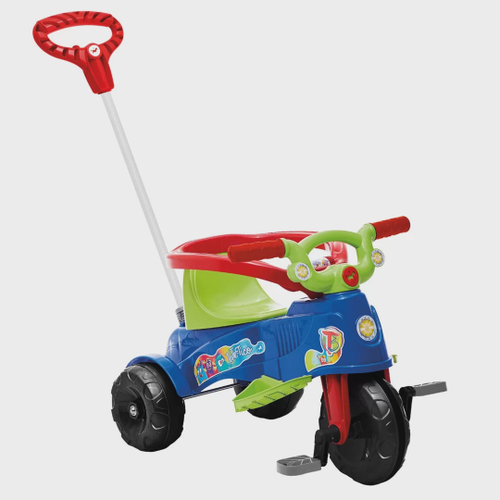 Triciclo Infantil com Haste Empurrador Pedal Motoca Velotrol 2 em