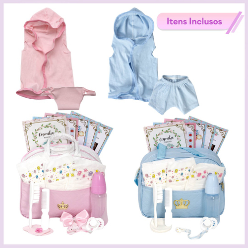 Kit 2 Bebês Reborn Gêmeos Azul e Rosa Com Mamadeira e Pijama em Promoção na  Americanas