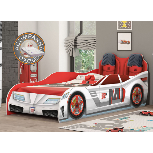 CAMA CARRO DRIFT INFANTIL COM COLCHÃO - Rede Móveis