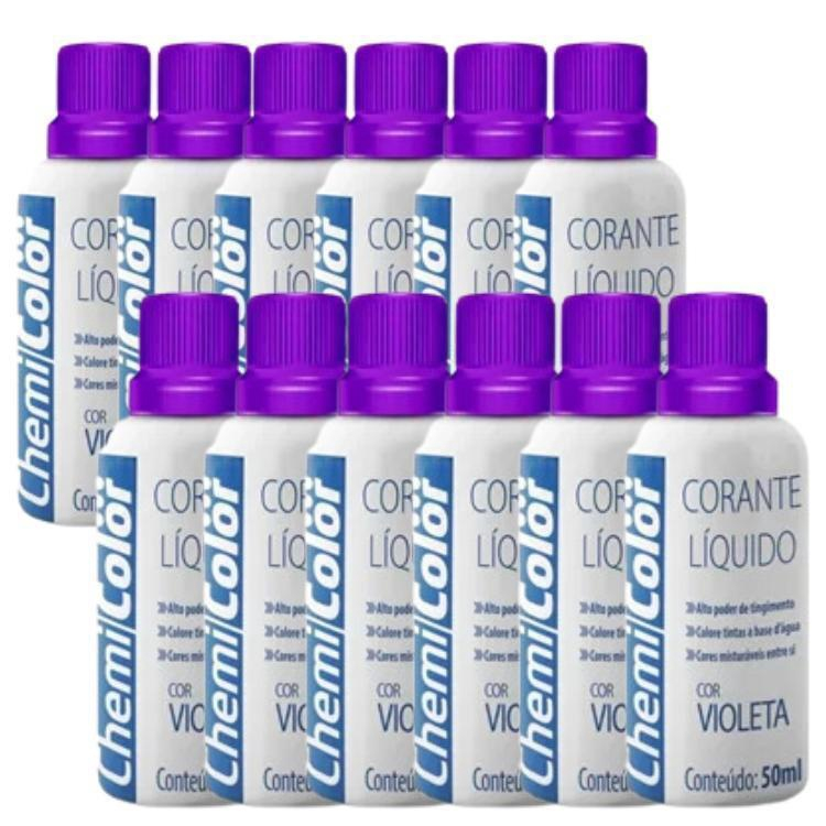 Corante Xadrez Violeta 50ml Para Tinta 31109978./ Kit Com 12