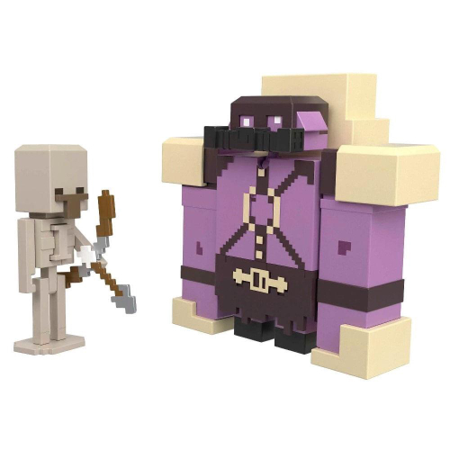 Minecraft Legends Fidget Porco-Tatu vs Esqueleto