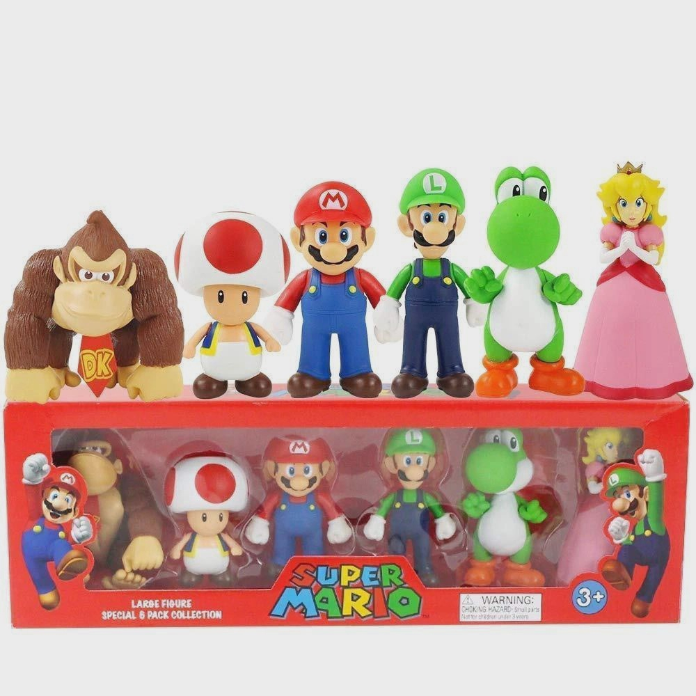 Bonecos Super Mario Bros Coleção 6 Peças - Frete Grátis