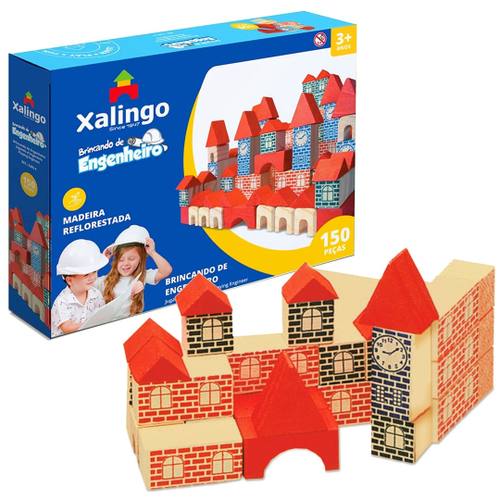 Jogo Construtor em Madeira Junges 40 Peças 710 - Mix Brinquedos