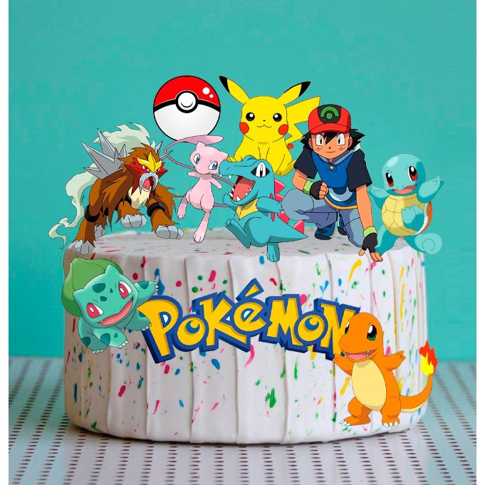 Topo de bolo de Pokemon personagens Monte você mesmo em Promoção na  Americanas