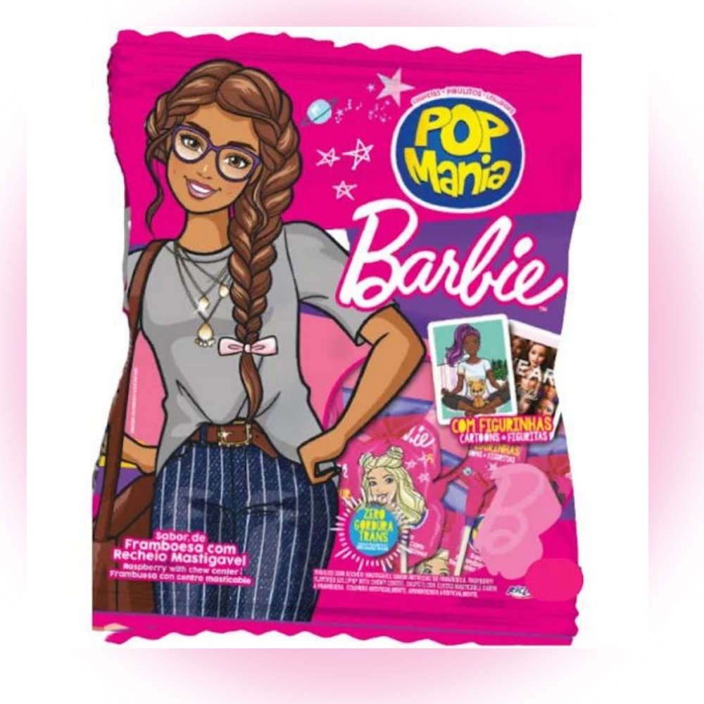 Pirulito Pop Mania Barbie Framboesa 50 unidades em Promoção na Americanas