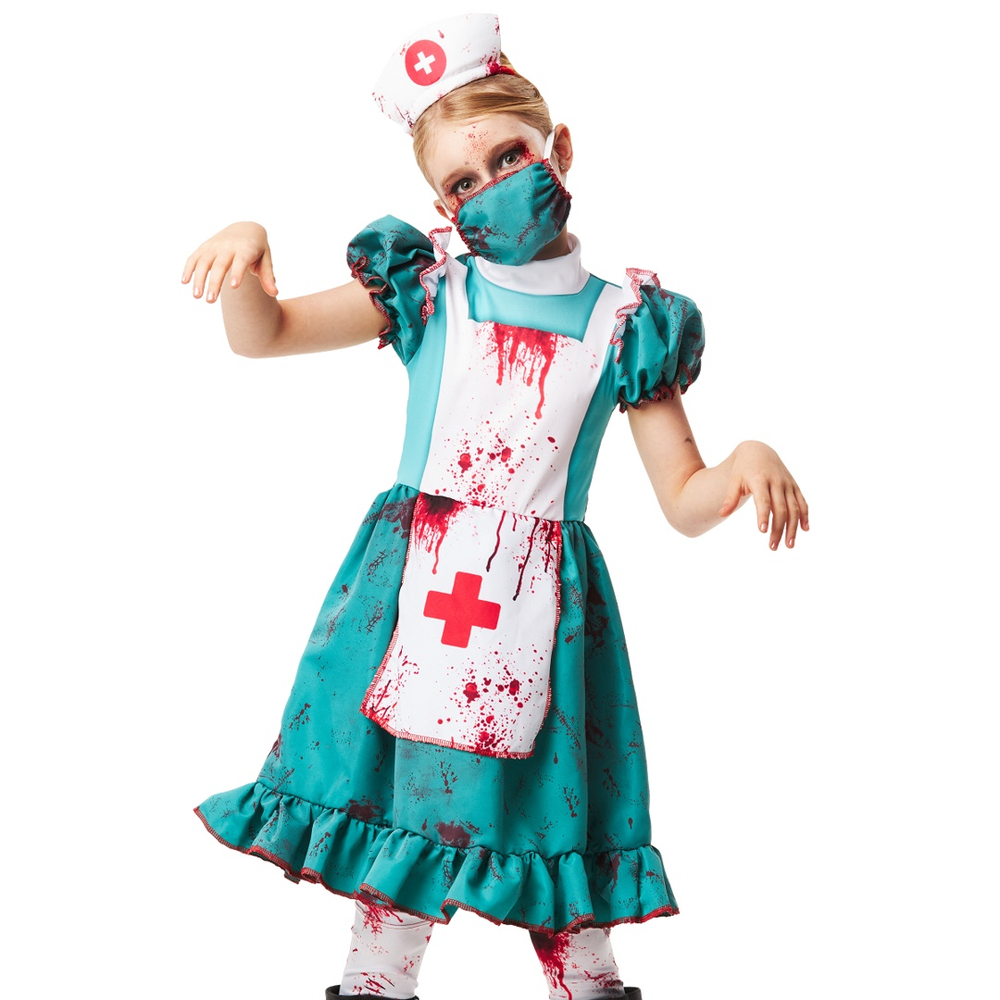 Fantasia Vestido Enfermeira Zumbi Menina Halloween Infantil