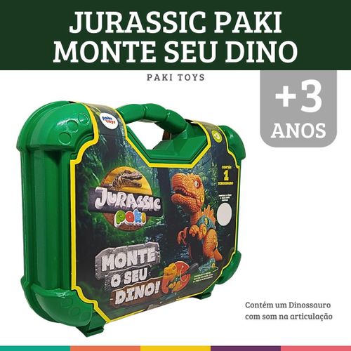 Jurassic Paki Dinossauro Kit Maleta Monta Desmonta Pakitoys