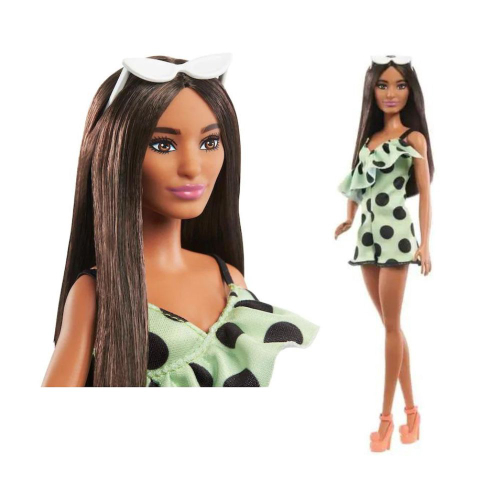 Boneca Barbie Fashionista Morena De Vestido Bolsa 157 Mattel em