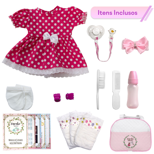 Boneca Bebe Reborn Fofinha Princesa 46cm Com Kit Acessórios no Shoptime