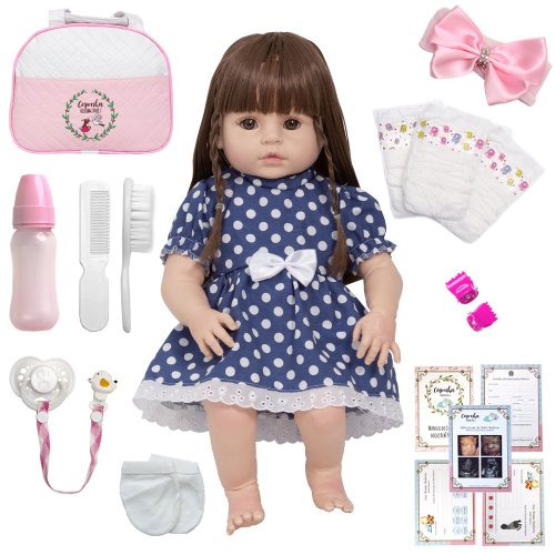 Tipo Boneca Bebê Reborn 100% Silicone Bolsa + 28 Itens em Promoção na  Americanas