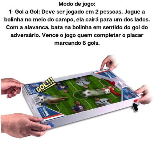 Jogo de Futebol de Mesa Infantil tipo Botão 2 em 1 Gol a Gol e Discos Game  Chute em Promoção na Americanas