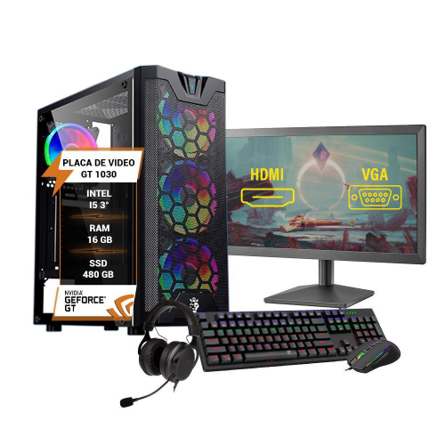 Pc Gamer Barato Rgb 1030 Gt 8gb 240gb Garantia - Lol, Gta 5 no Shoptime