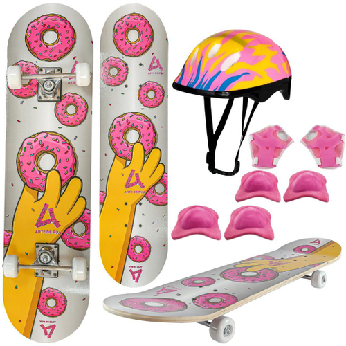 Mini Skate Infantil Menina Feminino Completo Board Rosa Kids em Promoção na  Americanas