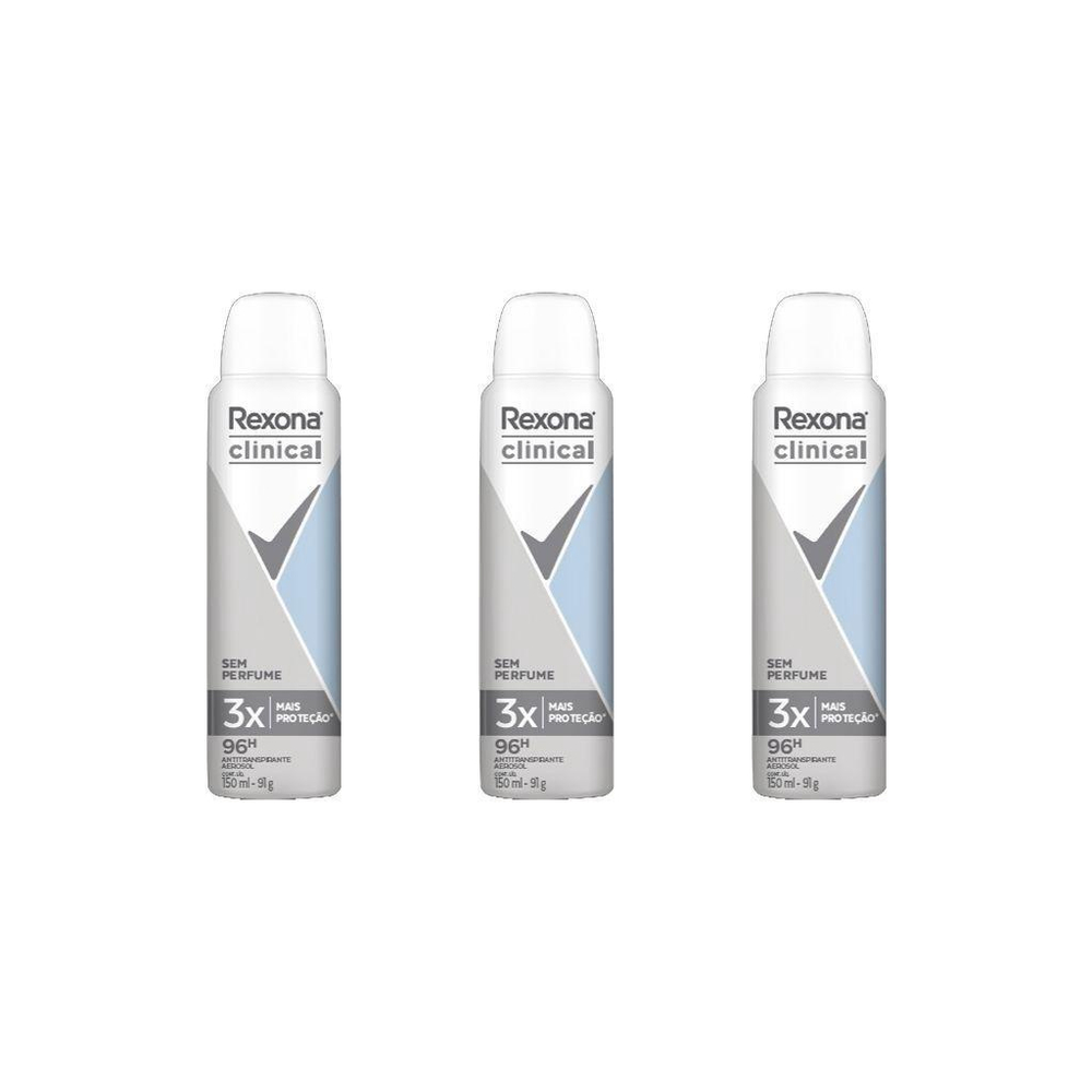 Desodorante REXONA Clinical Aerossol Sem Perfume 150ml