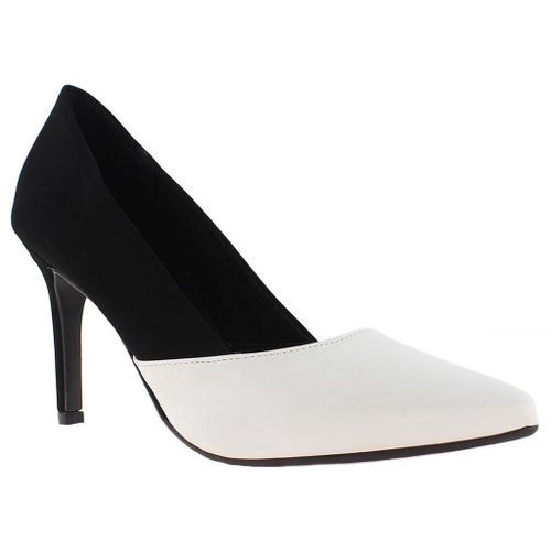 Scarpin bicolor preto e sales branco