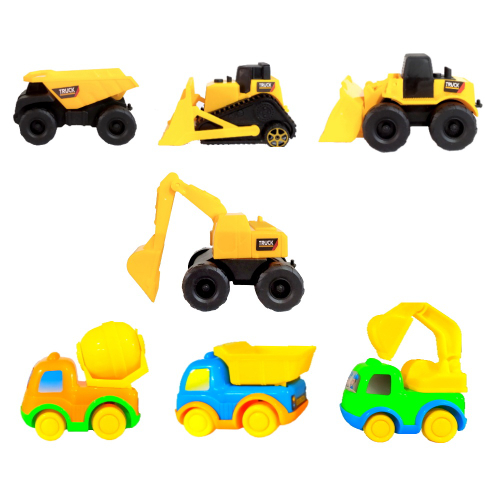 Kit de Carrinhos Tratores e Caminhões de Brinquedo Infantil