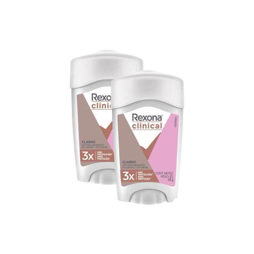 Kit 2 Desodorante Antitraspirante Rexona Clinical Creme Clean 96h