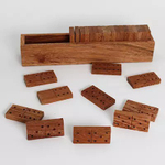 Jogo Domino Artesanal De Madeira Reciclada 28 Peças