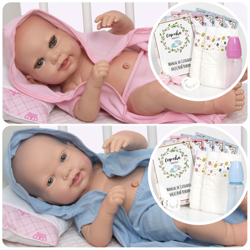 Bebê Reborn Gêmeos Corpo 100% Silicone - New Happy - Bonecas - Magazine  Luiza