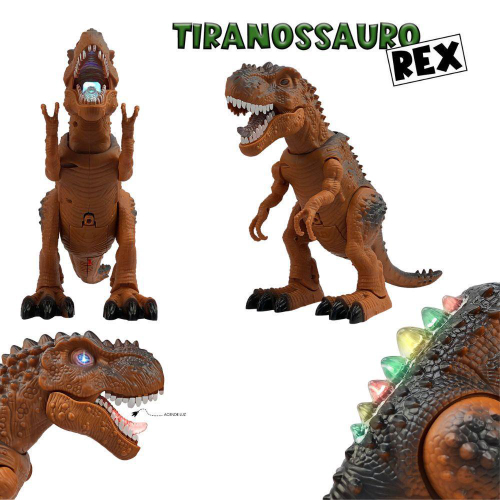 Dinossauro Robo Som E Luz Dragao T Rex Anda Brinquedo Barato