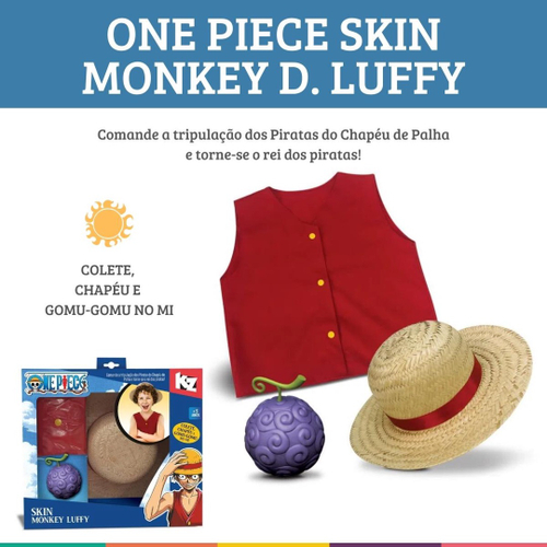 Fantasia One Piece Luffy Chapéu de Palha com Colete em Promoção na  Americanas