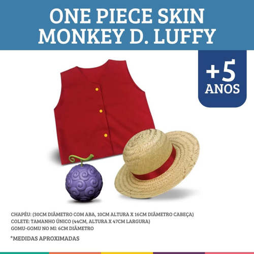 Fantasia One Piece Infantil Roupa e Chapeu de Palha Luffy em Promoção na  Americanas