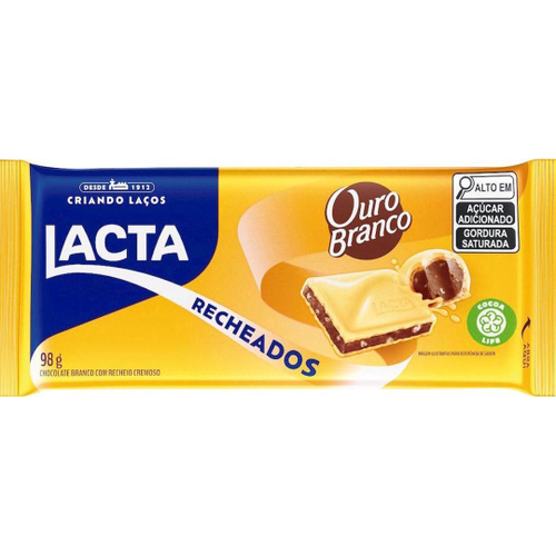 Lacta Barra De Chocolate Ouro Branco Recheada 98 Gramas em Promoção na  Americanas