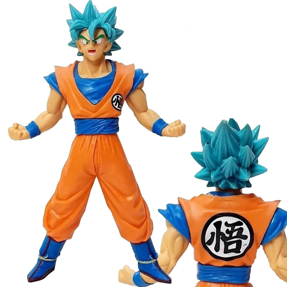 Dragon Ball Z Goku Figure Toy, 20 ° Aniversário, Cabelo Azul, Goku