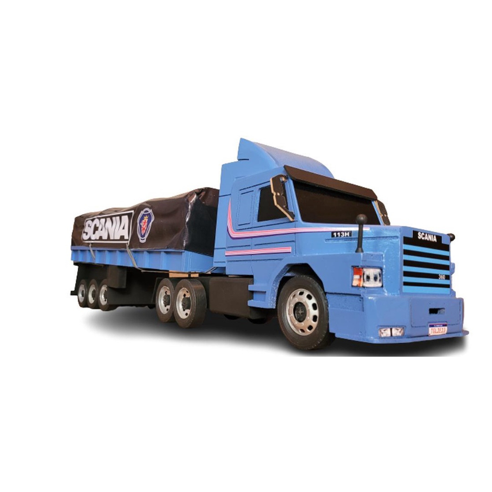 Miniaturas Scania Com Carreta Rosa Brinquedos