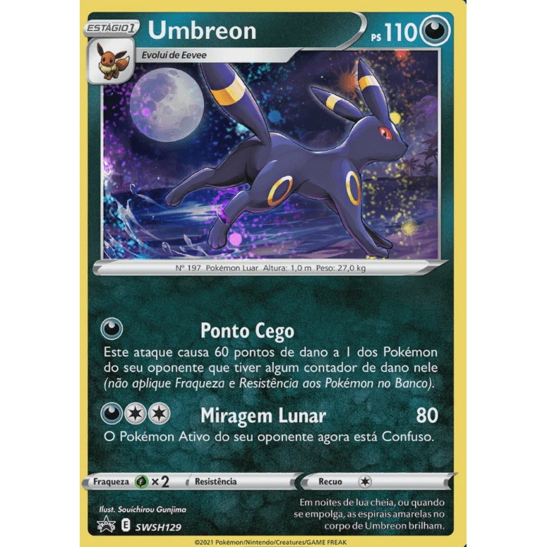 Umbreon (SWSH129) Foil - Carta Avulsa Pokemon Em Promoção Na Americanas