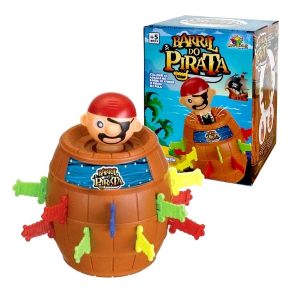 Kit Jogo Barril Pula Pirata Infantil + Brinquedo Papa Sapo Sapinhos  Comilões Para Criança Jogos de Tabuleiro e Pegadinha