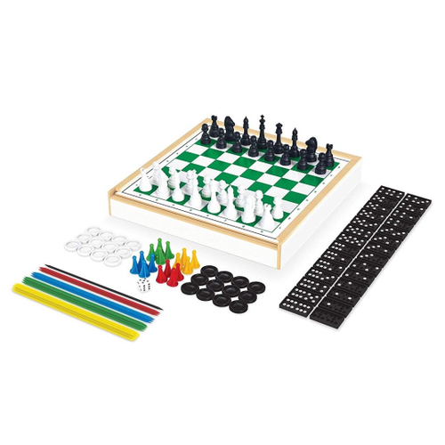 Jogo Dama + Trilha E Dominó Kit De Madeira - R$ 59,89