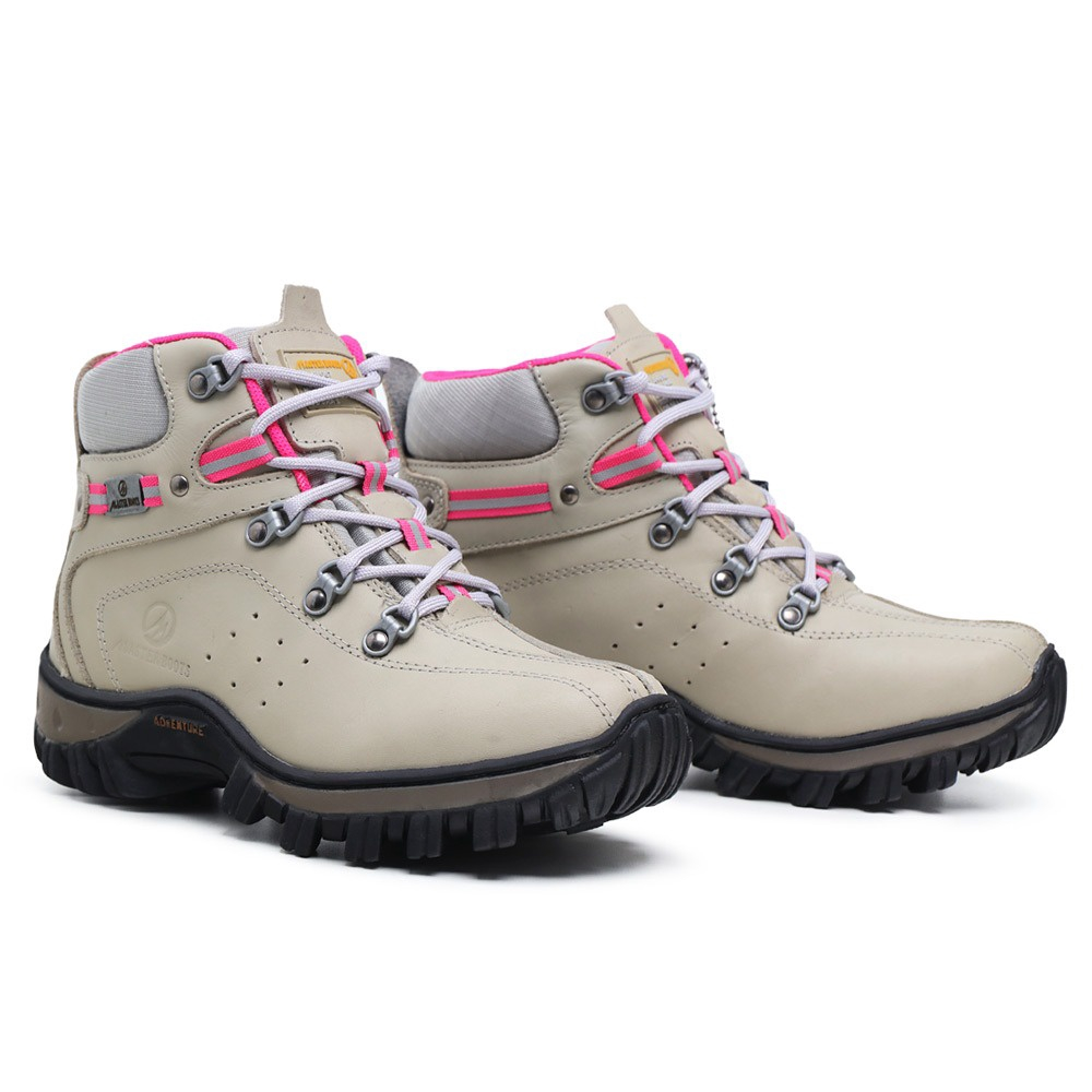 Bota Botina Coturno Feminino Caterpillar Adventure em Couro Legítimo  Palmilha em Gel - Rosa