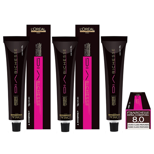 Loreal Kit Dia Richesse c/ 2 Tonalizantes 8.0 Louro Claro Profundo