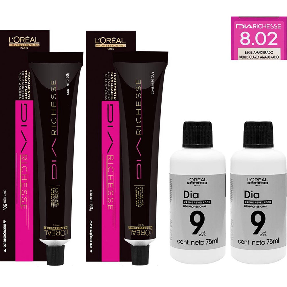 Loreal Kit Dia Richesse Tonalizante 50g - 8.02 Bege Amadeirado +