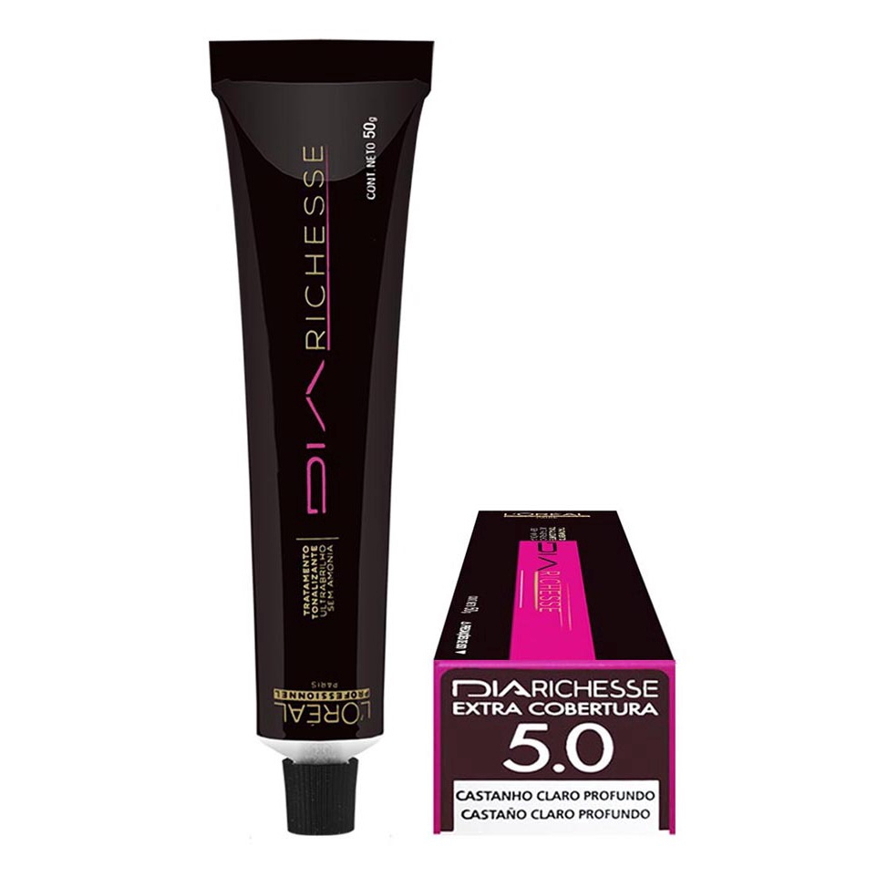 Tonalizante L'Oréal Richesse 5.0 Castanho Claro Profundo 50g - Doce Beleza