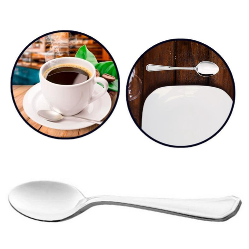 Kit 12 Colheres Café Chá Sopa Utensílio Aço Inox Servir Simples